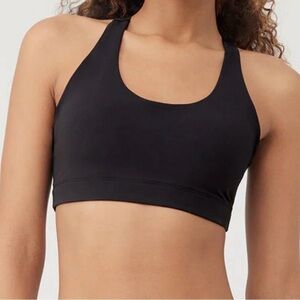 Outdoor Voices Alltime Racerback Black Sports Bra, small